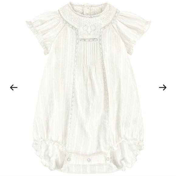 Embroidered cotton romper - Picture 1 of 5